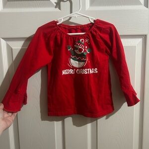 Basic long sleeve red t shirt with Santa on it! Size 24 months.